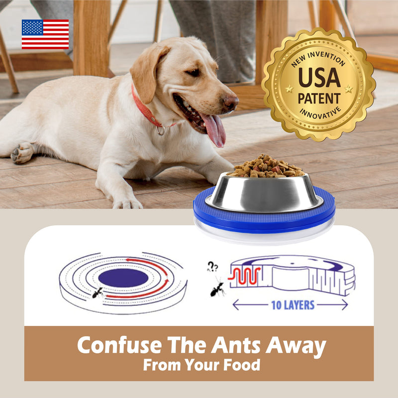 SoulThink Ant Proof Cat Dog Bowl Tray - 2022 New Innovation Anti Ant Pet Food Dish Indoor No Chemical No Water Needed Different from Traditional Ant Trap - PawsPlanet Australia