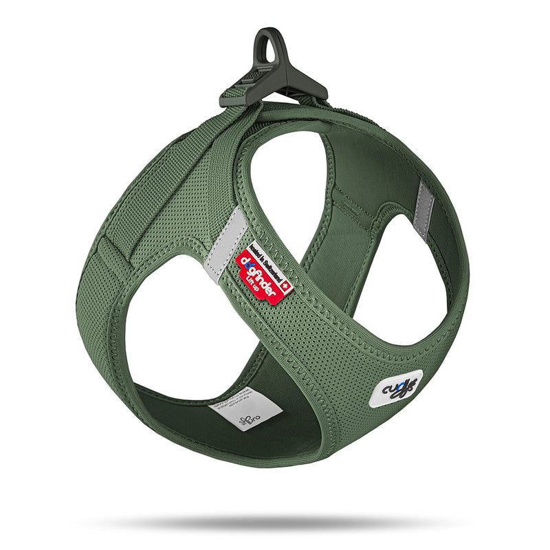 Curli Vest Harness Clasp Air-Mesh, PN2805, Green (Moss), M Green (Moss) Plain - PawsPlanet Australia