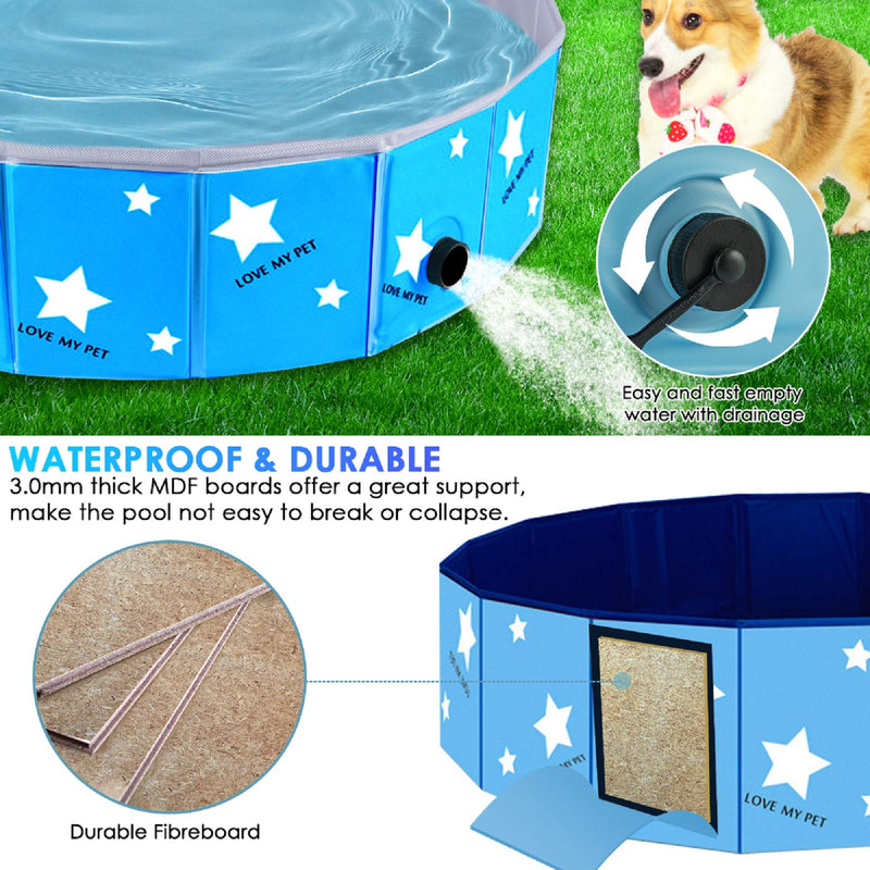 Kids Ball Pit Play, Pool Foldable Kids Pool Pet Dog Cat Bathing Tub Indoor Outdoor Puppy Pool Pad Pool in Yard Garden - PawsPlanet Australia