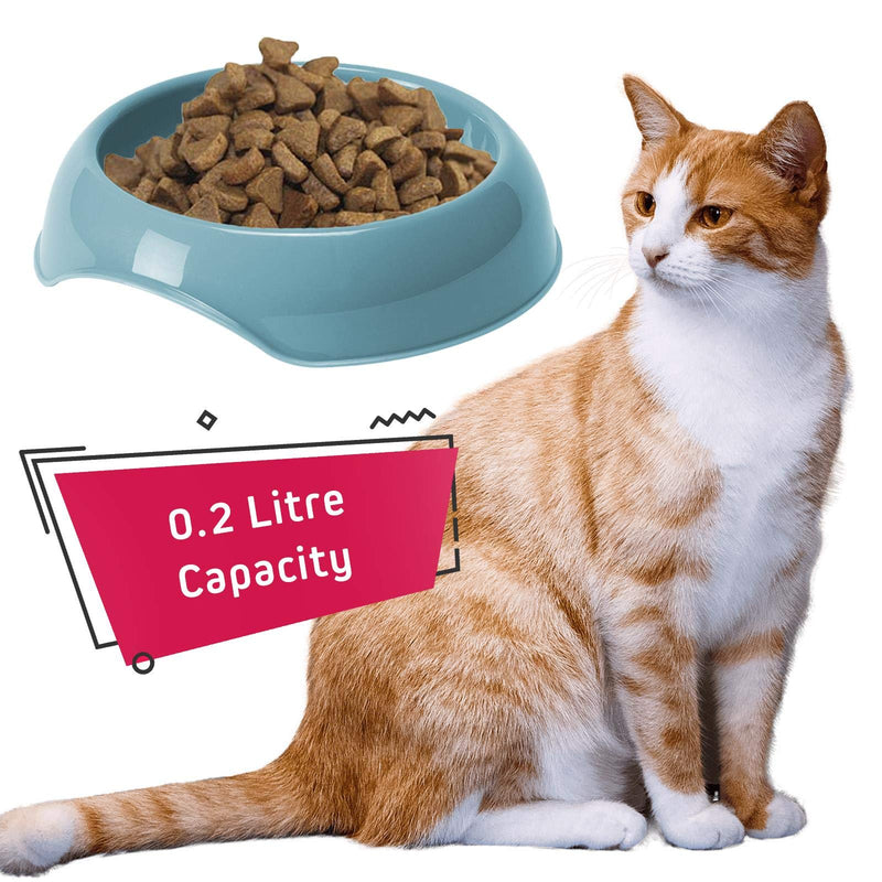 CatCentreⓇ 2 x Blue 0.2L Plastic Cat Kitten Bowls Pet Animal Feeding Food Water Drink Dish 1 Count (Pack of 1) - PawsPlanet Australia