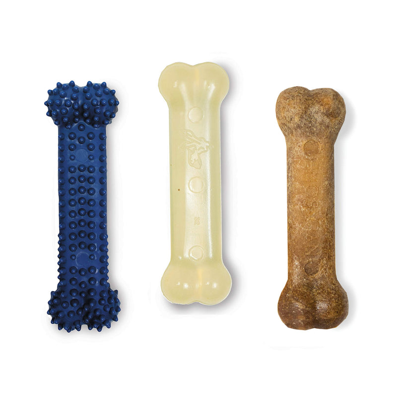 Nylabone Small Dog Value Pack (with edible), XS Dental/Bacon/Original - PawsPlanet Australia