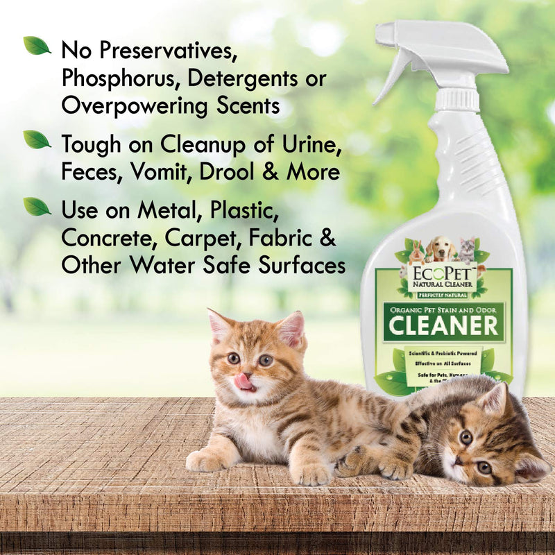 [Australia] - EcoPet Natural Cleaner and Dog Urine Odor Eliminator - Probiotic Powered Multi Surface Pet Odor and Stain Remover - Non-Toxic Dog Carpet Cleaner and Pet Stain Eraser, Unscented, Trigger Spray, 16oz 