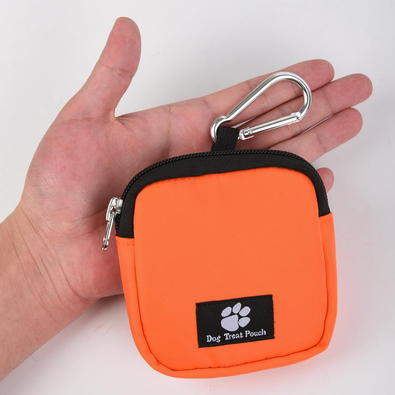 eBasics 2 Pack Small Dog Treat Carrier Pouch for Leash Dog Training Reward Pouch Snack Bait Bag Puppy Walking Treat Poop Bag Holder, Black & Orange - PawsPlanet Australia