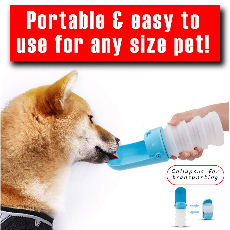 [Australia] - Genericc Pet Hydration Portable Foldable & Collapsible Dog Water Bottle for Dogs & Cats. Travel Size Water Dispenser with Collapsible Bowl All Pets Big or Small BLUE 