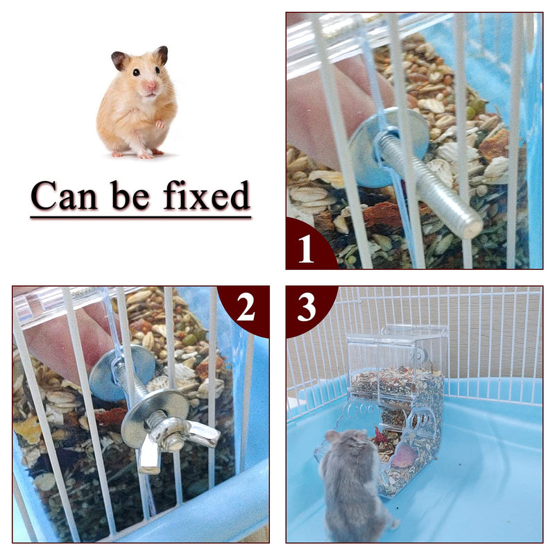 Andiker Automatic Hamster Feeder, 300ml Transparent Acrylic Food Automatic Feeder Acrylic Hamster Feeder Suitable for Small Pets Such as Hamsters, Hedgehogs, Squirrels, Guinea Pigs and Birds (300ml) - PawsPlanet Australia