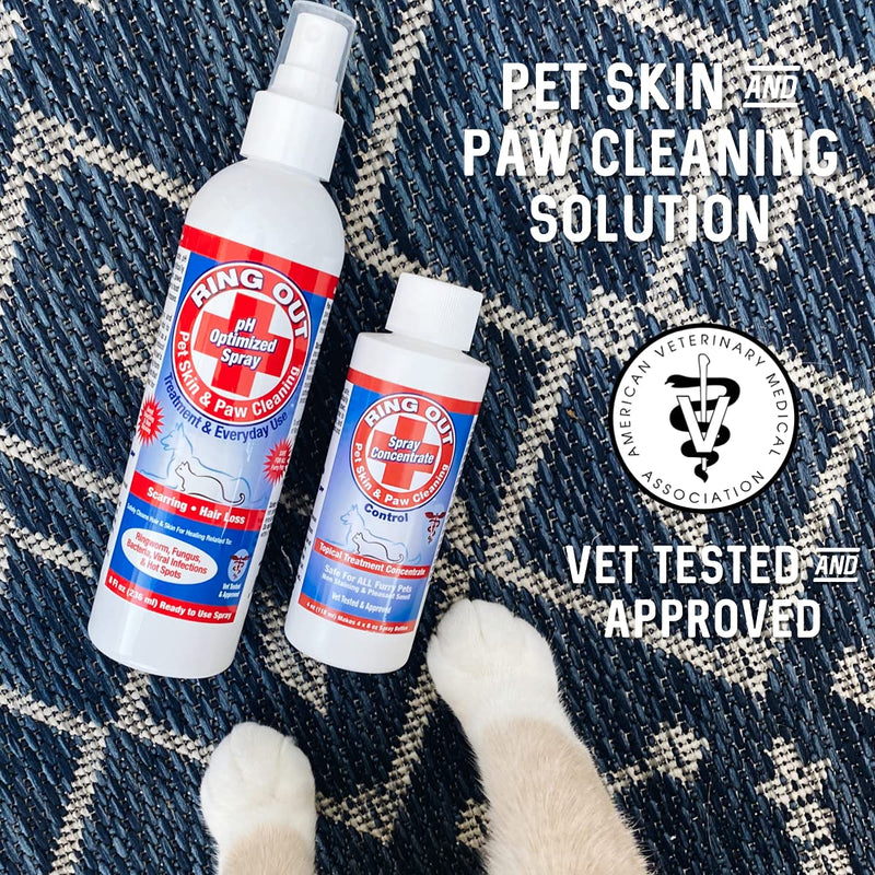 Ring Out for Pets: Control & Help Ringworm | Clean Pets Skin & Paws | Recovery & Itch Relief Calming Spray For Dog, Cat, Guinea Pig, Small or Large Animals/Pet. (Empty Applicator Bottle Included) - PawsPlanet Australia