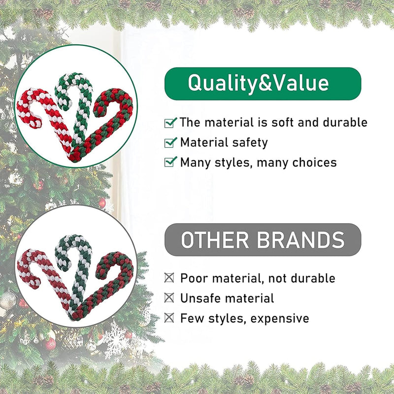 TaimeiMao 3 pieces dog chew toy, dog toy rope, Christmas candy cane rope, dog rope toy, Christmas dog toy, Christmas candy cane rope, Christmas dog pets chew (A) A - PawsPlanet Australia