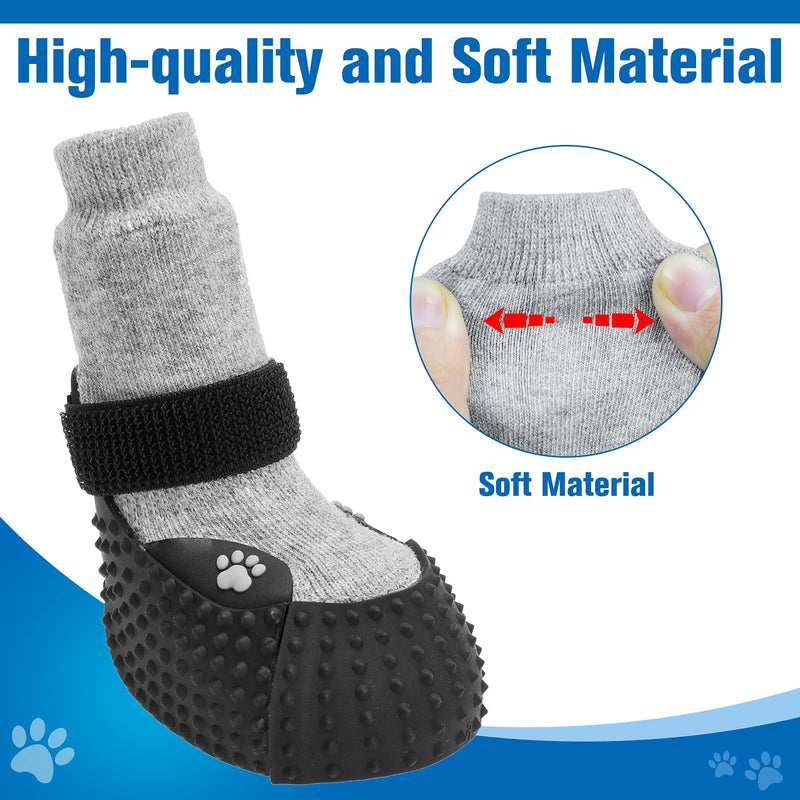 KOOLTAIL 2 Pairs of Anti-Slip Dog Socks, Rubber Bottom, Waterproof Dog Shoes, Protective Dog Boots, for Outdoor Walking, Running, Hiking #6 - 2.48" in width, 3" in length - PawsPlanet Australia