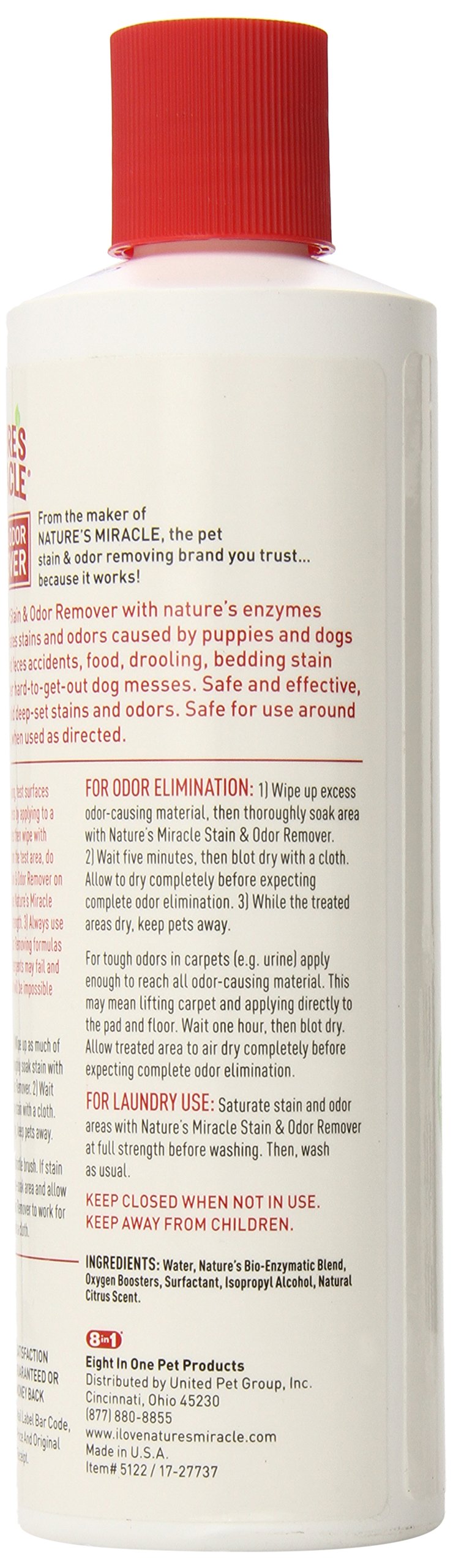 Nature's Miracle Dog Stain and Odor Remover, Safe for Your Pets & Home Original 16 oz - PawsPlanet Australia