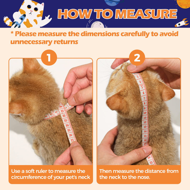 ComSaf Soft Cat Recovery Collar, Protective Adjustable Pet Cone Collar for After Surgery, Comfortable Lightweight Cute Elizabethan Collar for Cat Kitten Prevent from Licking Wounds, Not Block Vision S (Neck:6.5-7.7in) - PawsPlanet Australia