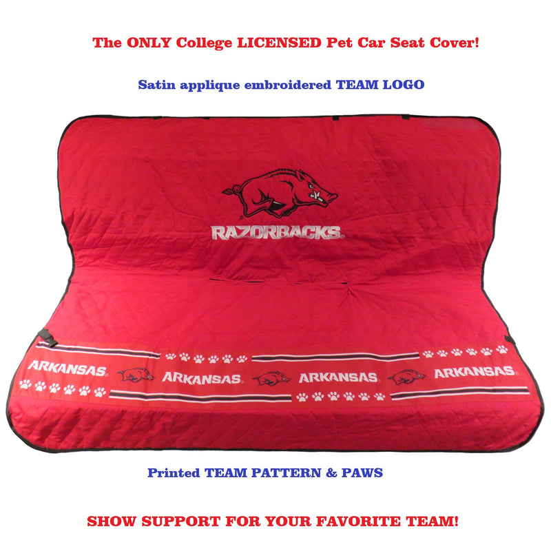 [Australia] - Pets First NCAA Collegiate PET Car Seat Cover - Available in 12 Teams Arkansas Razorbacks 