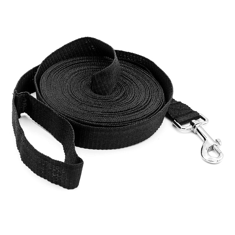Dog Training Lead Leash Extra Long Line,10m Nylon Leash for Large Medium & Small Dogs Great for Pet Recall Training Obedience, Play, Running, Camping Backyard Strong lead with Metal Components (Black) Black - PawsPlanet Australia