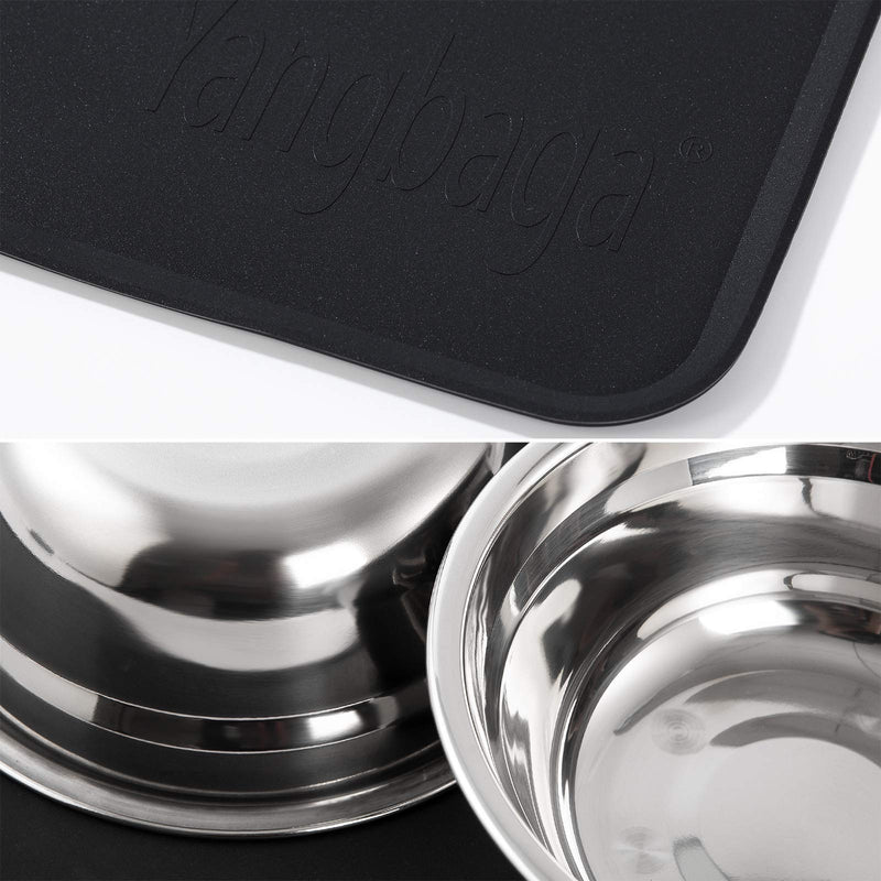 Yangbaga Elevated Dog Bowls, Raised Bamboo Dog Feeding Station with 2 Bowls, Comes with a Nonslip Silicone Pad, Easy to Clean … (Small) Small - PawsPlanet Australia