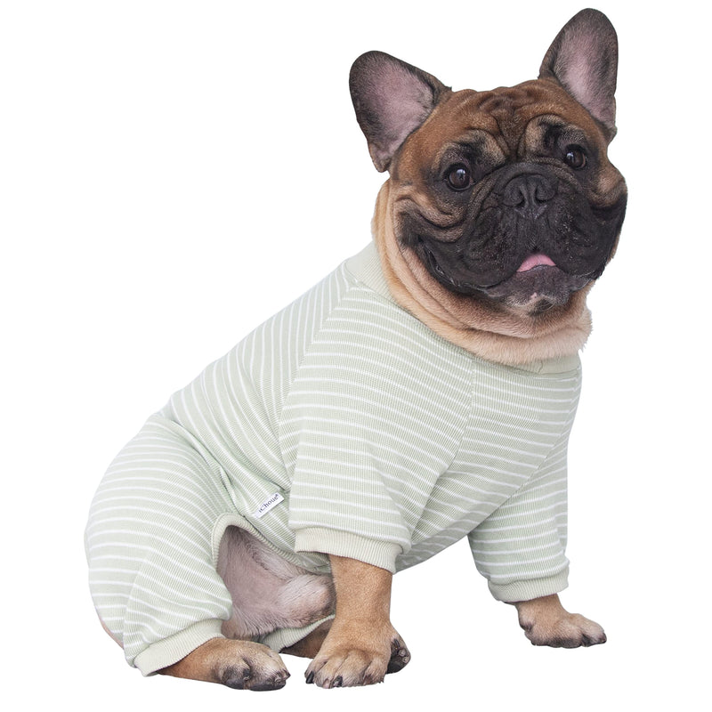 iChoue 100% Cotton Dog Pajamas Onesie Suit PJS Bodysuit for Medium Sized Dog Small (Pack of 1) Green - PawsPlanet Australia