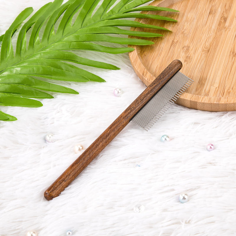Cat brush, dog brush, lice comb with wooden handle, flea comb for dogs and cats with tangled short/long hair, brush for pet care - PawsPlanet Australia