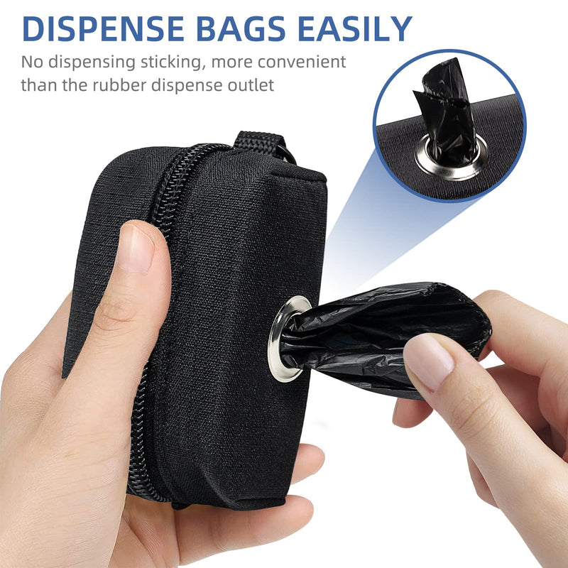 PuppyDoggy Dog Poop Bag Holder for Leash Black Waste Bag Dispenser with 1 Roll of Poop Bags for Leash Accessory Bicycle (1 Pack-Black) - PawsPlanet Australia