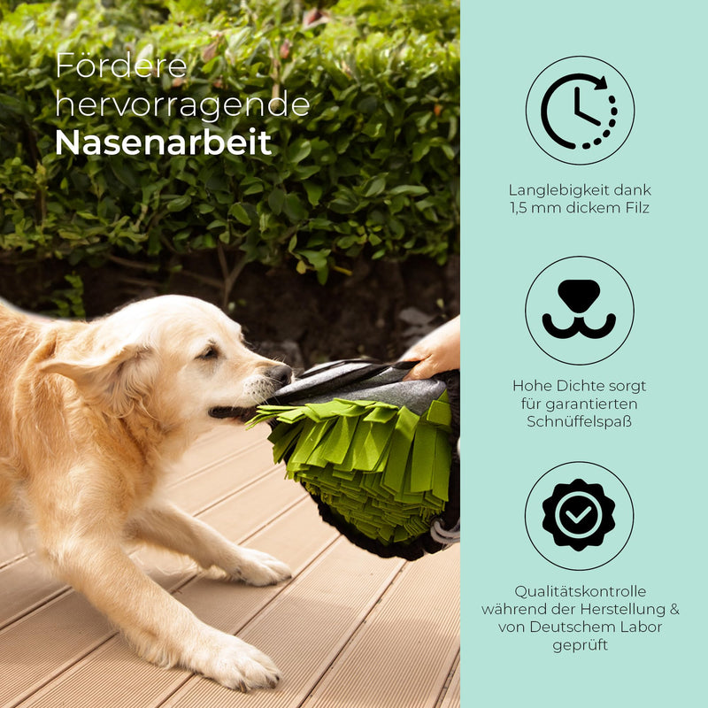 Tierfein® - Sniffing carpet for dogs - Intelligence toy - Size-adjustable, durable dog toy - For dogs of all kinds - green and anthracite Green-anthracite - PawsPlanet Australia