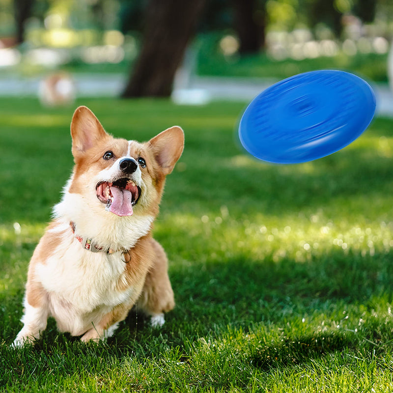 WAVTRLCE Dog Flying Disc Funny Dog Toy Outdoor - Rubber Throwing Fetch Dog Toys - Flying Disc Dog Toy for Training Playing Outdoor - PawsPlanet Australia