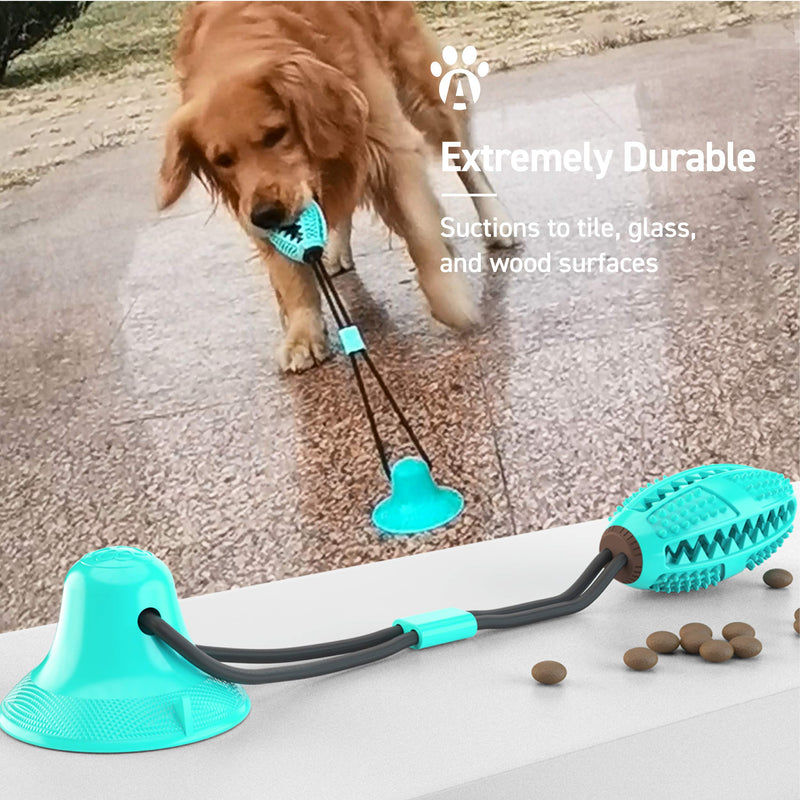 ANYPET Dog Dental Care Toothbrush Chew Toy with Food Dispenser with Suction Cup Blue - PawsPlanet Australia
