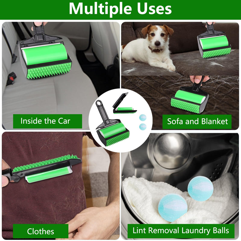 Cyiecw Washable Stick It Roller, Reusable Lint Roller, Sticky Roll Animal Hair Remover, Cat Hair Remover with 2 Lint Balls, Lint Roller for Animal Hair, Car Seats, Carpets, Clothing - PawsPlanet Australia