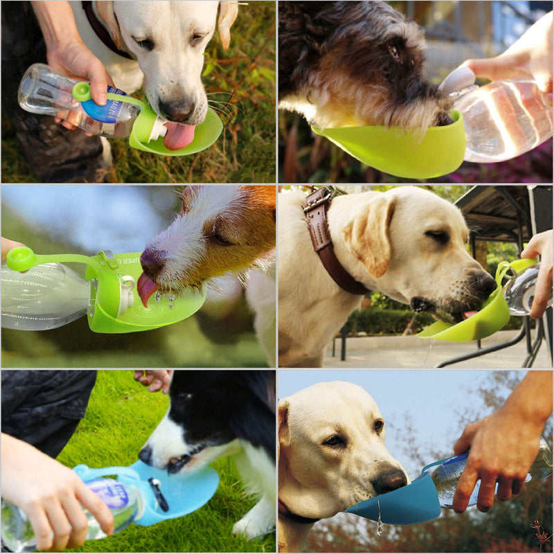 RoyalCare Portable Pet Water Bottle, Reversible & Lightweight Water Dispenser for Dogs and Cats, Made of Food-Grade Silicone (Green) - PawsPlanet Australia