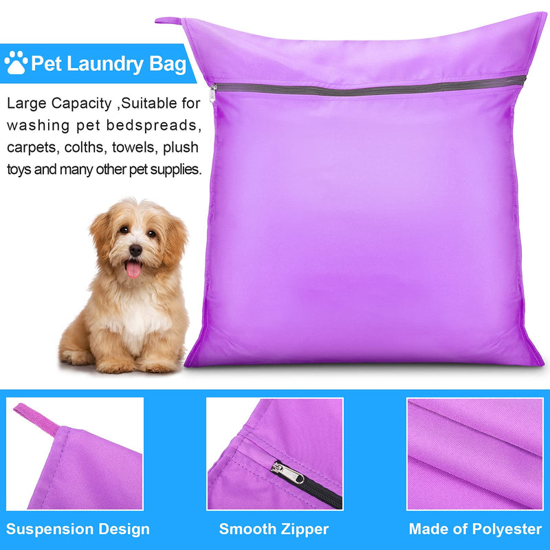 2 Pieces Pet Laundry Bag Washing Machine Oversize Hair Remover Bag Helper for Dog Cat Guinea Pigs Rabbits and Small Pets Beds, Fleece, C&C Cage Liners - PawsPlanet Australia