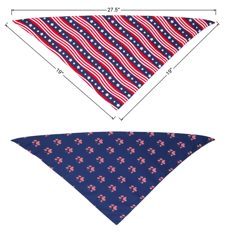 American US Flag Dog Bandana 4th of July Dog Bandanas Reversible Triangle Bibs Scarf for Small Medium Large Dogs (Style 1) Style 1 - PawsPlanet Australia