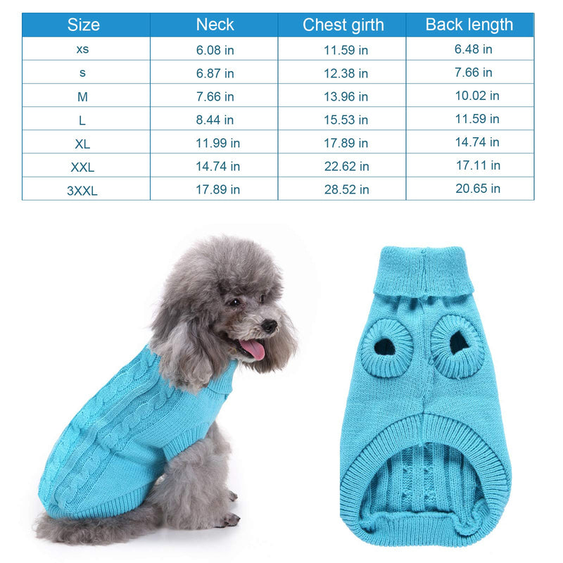 Dog Sweater Turtleneck Knitted Dog Sweaters for Small Dogs Girls Boys,Warm Puppy Sweaters Cute Dog Clothes Cat Sweater Blue - PawsPlanet Australia