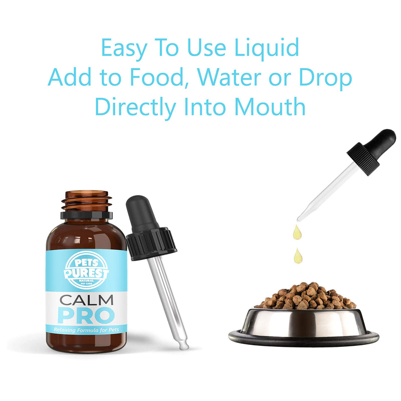 Pets Purest 100% Natural Calm PRO Dog Anxiety Relief Calming Aid Supplement for Dogs Cats Horses Rabbits Birds Pets. Anxiety & Stress When Home Alone, Aggression, Loud Noises, Fireworks & Kennels 50ml - PawsPlanet Australia
