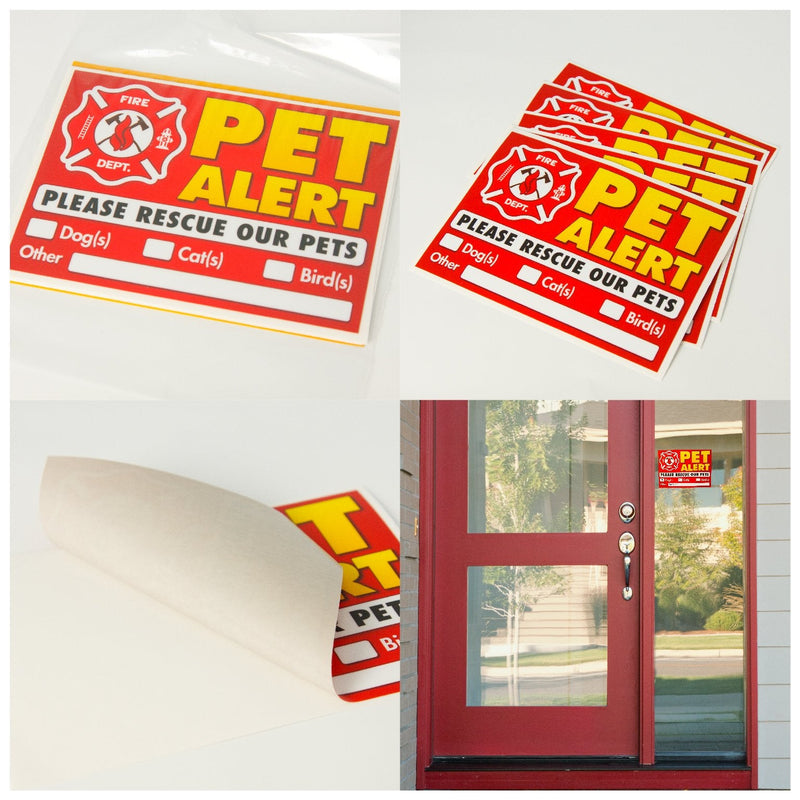 Vinyl Friend Pet Alert Stickers- FIRE Safety Alert and Rescue (5 Pack) - Save Your Pets encase of Emergency or Danger Pets in Home for Windows, Doors Sign Small Disp - PawsPlanet Australia