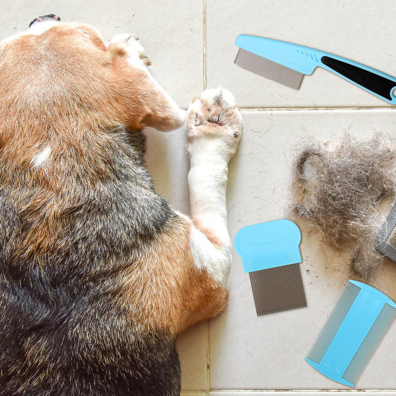 Pack of 3 Flea Comb Dog Professional Cat Comb Stainless Steel Pet Comb Flea Comb for Cats Lice Comb Flea Comb Pet Tear Stain Remover Comb for Dog Cat - PawsPlanet Australia