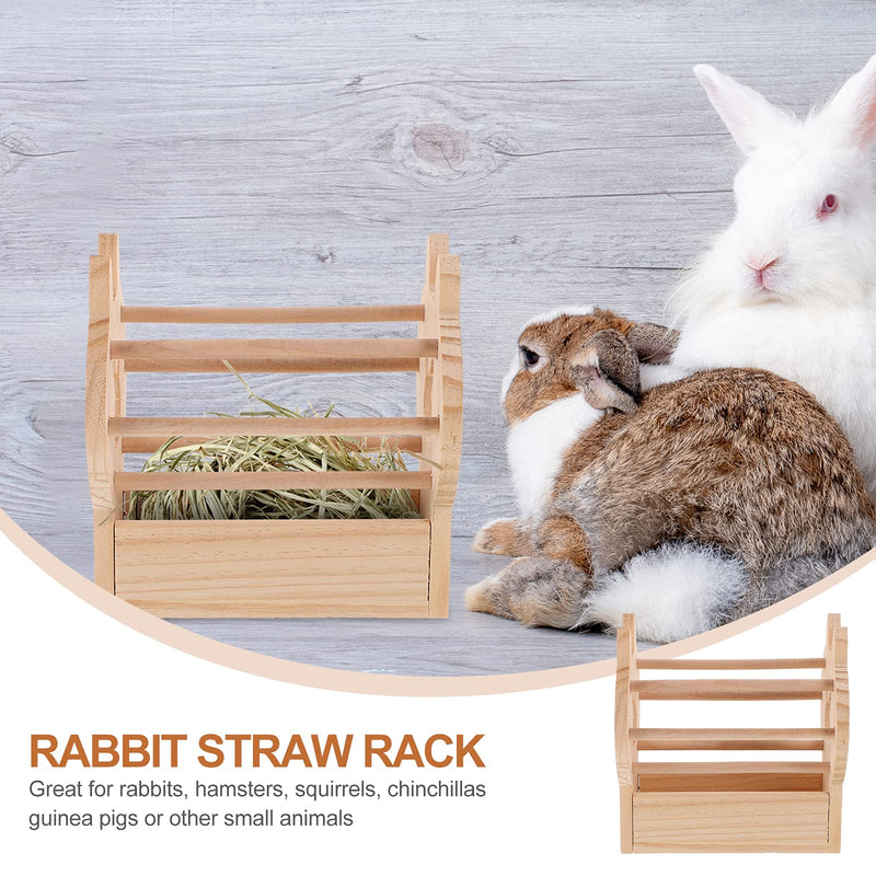 iplusmile Small Animal Accessories- Small Pet Hay Manger Rack Wooden Food Feeder Rabbit Grass Feeder Food Holder - PawsPlanet Australia