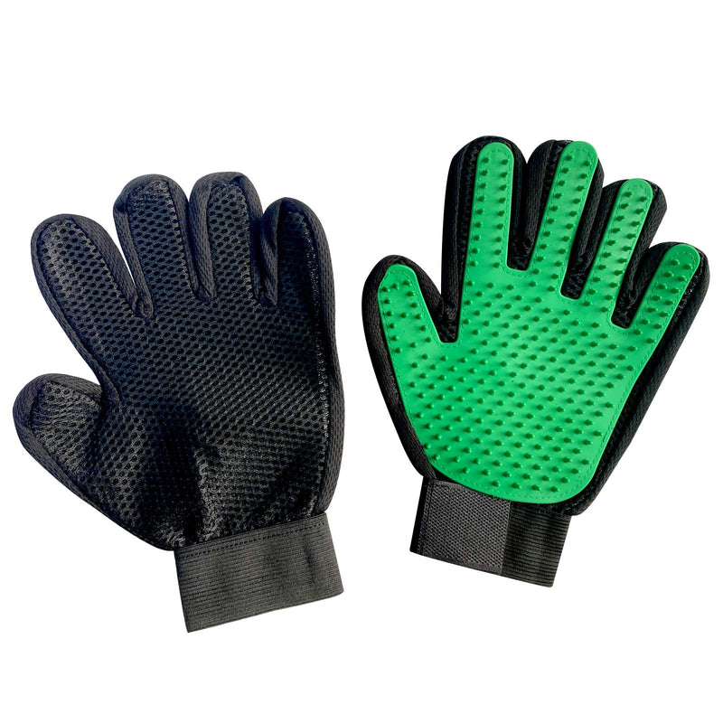 DHMAKER Pet Grooming Glove, Gentle Deshedding Brush Efficient Pets Hair Remover Mitt-1 Pair (Green) - PawsPlanet Australia