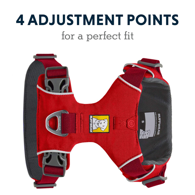 RUFFWEAR Front Range Dog Harness, Reflective Padded No Pull Harness, Red Sumac, Small Red Summac - PawsPlanet Australia