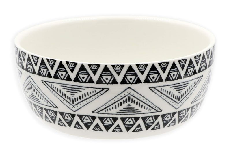 Tyrol Ethnic Motifs Ceramic Bowl for Dog, 16 cm, 0.48 kg - PawsPlanet Australia
