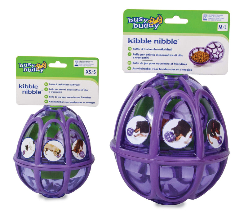 PetSafe Busy Buddy Kibble Nibble M/L, Interactive Meal Dispensing Dog Toy, Feeder Ball for Medium and Large Dogs Purple 1 Count (Pack of 1) - PawsPlanet Australia