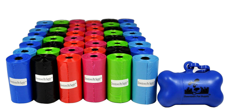 960 Pet Waste Bags, Dog Waste Bags, Bulk Poop Bags on a roll, Clean up poop bag refills - (Color: Rainbow of Colors) + FREE Bone Dispenser, by Pet Supply City LLC - PawsPlanet Australia