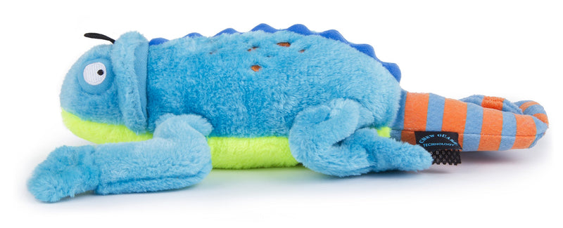 [Australia] - goDog Amphibianz with Chew Guard Technology Durable Plush Dog Toys with Squeakers Chameleon 