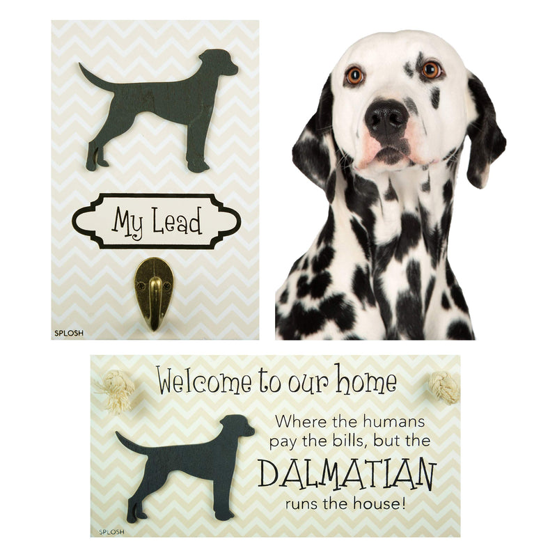 Splosh Precious Pet Dog Plaque and Dog Lead Hook Pack, Dalmatian. The funny signs are a personalised mini addition to any dog lovers home, and a welcomed accessory for all dogs. - PawsPlanet Australia