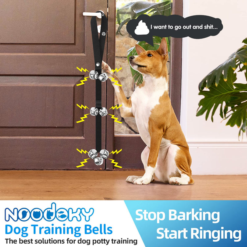 Noodoky Dog Doorbells for Door Potty Training, Adjustable Door Bells for Dogs Puppies Poochie Doggie to Ring to Go Outside, Hanging Sleigh Bells for Doorknob/Handle 1 Pack - PawsPlanet Australia