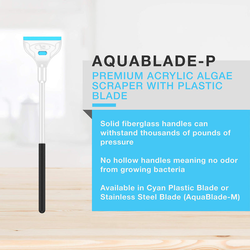 Continuum AquaBlade P Long - Glass and Acrylic Safe Aquarium Scraper with Plastic Blade 15-inches - PawsPlanet Australia