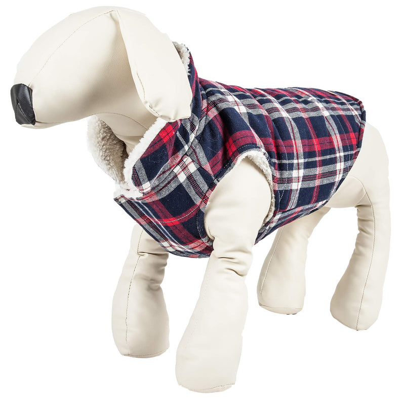 [Australia] - Pet Life 'Puddler' Classical Plaided Insulated Dog Coat Jacket Medium Black 