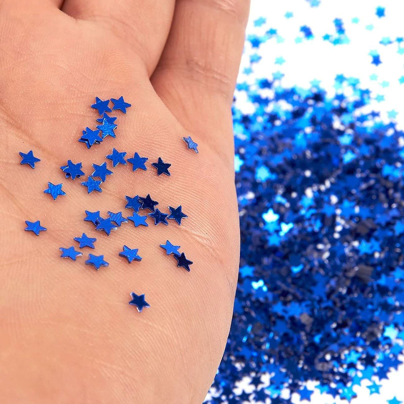 7oz Star Confetti Glitter Star Table Confetti Metallic Foil Stars Sequin for DIY Crafts, Party, Wedding and Home Decoration - Blue - PawsPlanet Australia