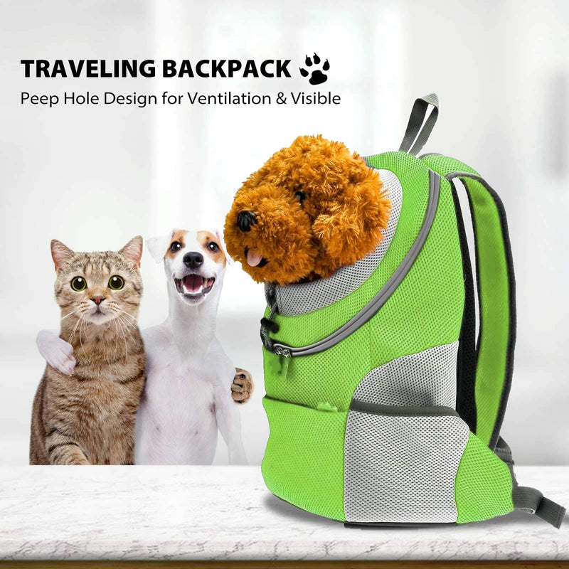 PETCUTE Pet Carrier Backpack Dog Travel Backpack Pet Carrying bag for small Dogs cats Head Out Design Airline Approved for Bike Hiking Green XL - PawsPlanet Australia