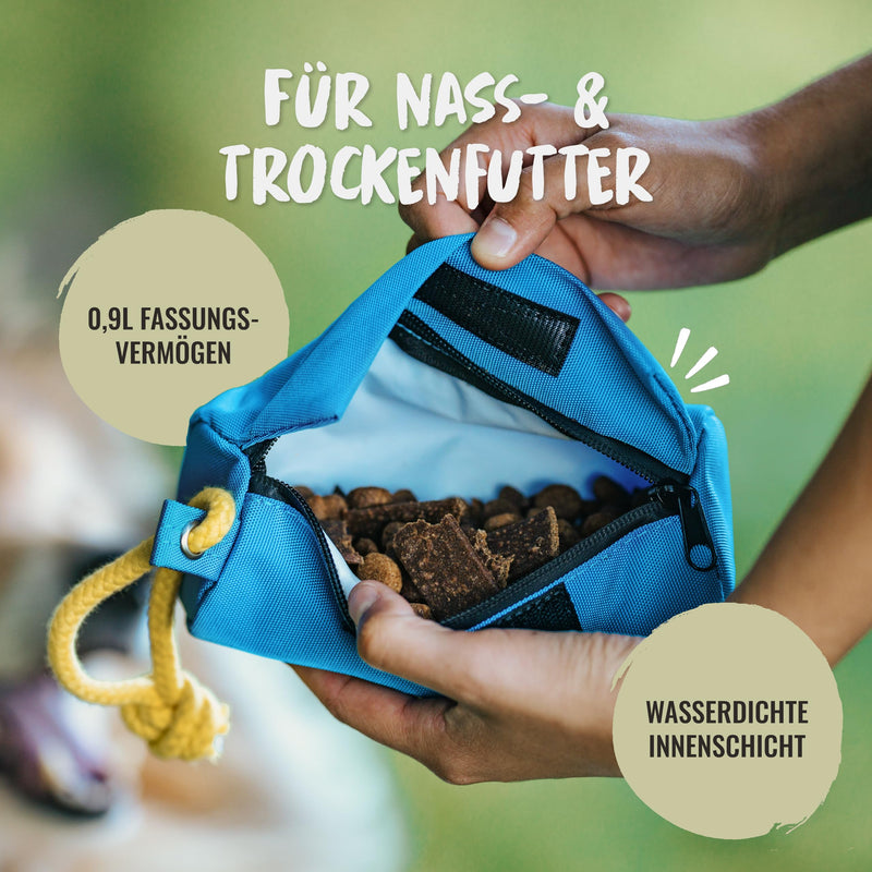 Rudelkönig food bag for dogs - retrieving bag for dog training - robust food dummy for treats blue - PawsPlanet Australia