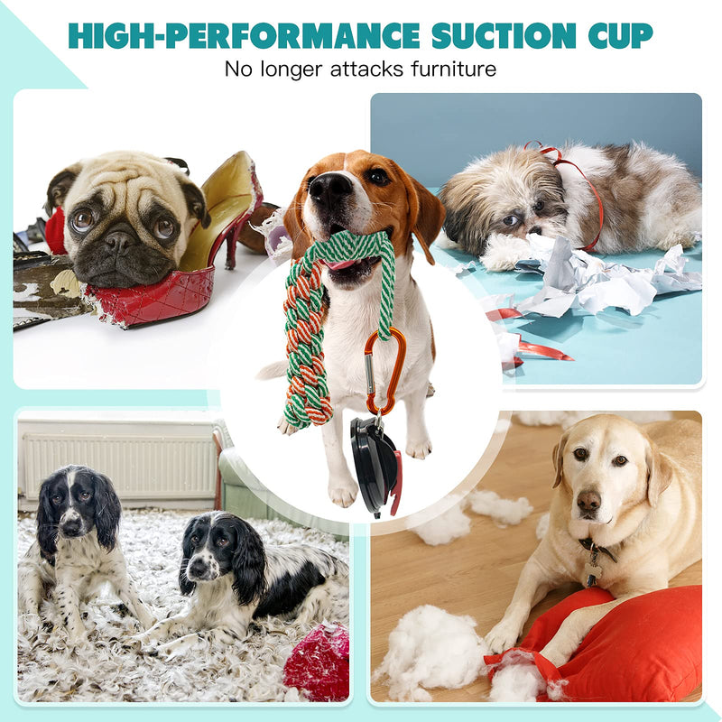 Suction Cup Dog Toy Rope, Upgraded Dog Chew Toy for Aggressive Chewers with 200lb Suction Power, Multifunctional Breed Teeth Clean Tug of War Dog Toys for Small Medium Large Dog, Bonus Floor Stickers - PawsPlanet Australia