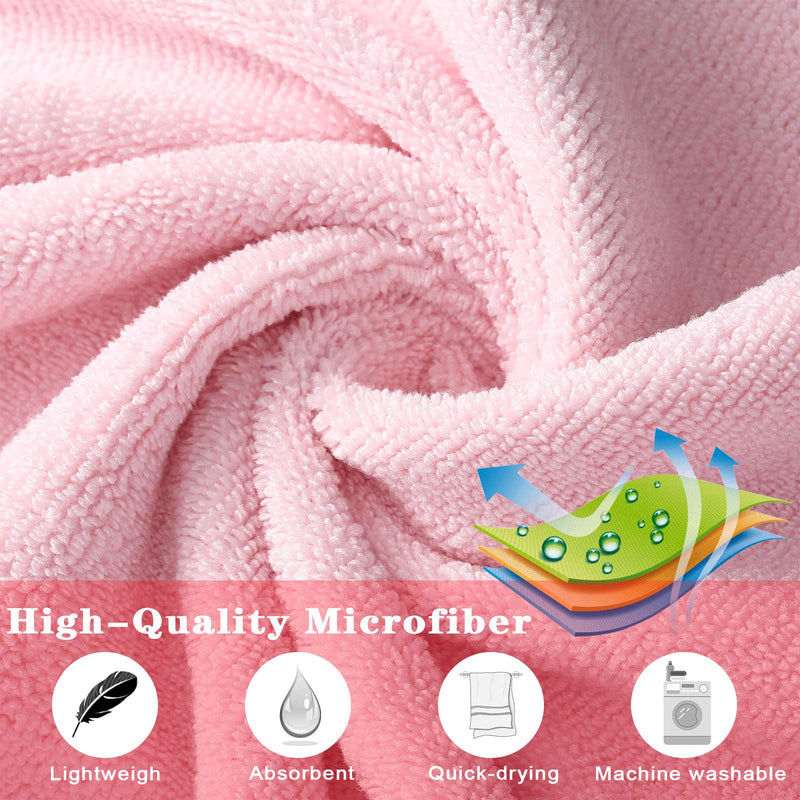 Dog Bath Towel, Large Pet Shower Drying Towel with Pet Hair Remover Brush for Various Pet Shower Bath Accessories, 19.7 x 35.4 Inches Pink - PawsPlanet Australia