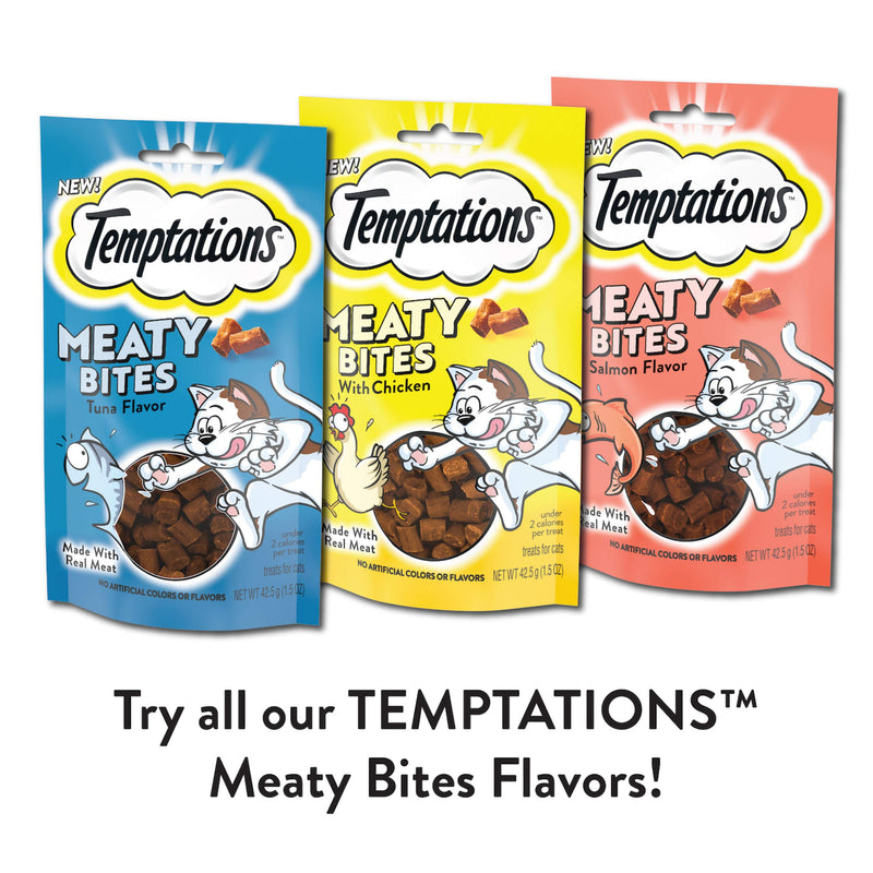 TEMPTATIONS Meaty Bites, Soft and Savory Cat Treats Chicken 1.5 oz. (Pack of 7) - PawsPlanet Australia