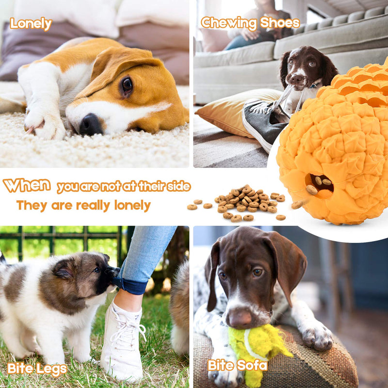 [Australia] - WENXUAN Pineapple Dog Chew Toys for Aggressive Chewer- Lifetime Replacement Guarantee, Indestructible Interactive Treat Toys for Large Medium Small Dogs - Fun to Chew, Chase and Fetch 