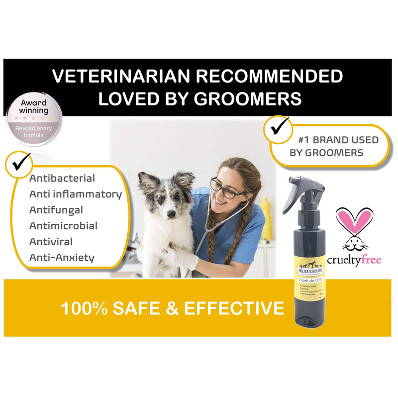 Holistic Hound Ditch de Itch Natural Anti Itch Spray - Itchy Skin Relief for Dogs | Soothing Dry Skin Treatment to Relieve Hot Spots and Stop Itching and Biting | Vet Approved | 100 ml Spray Bottle - PawsPlanet Australia